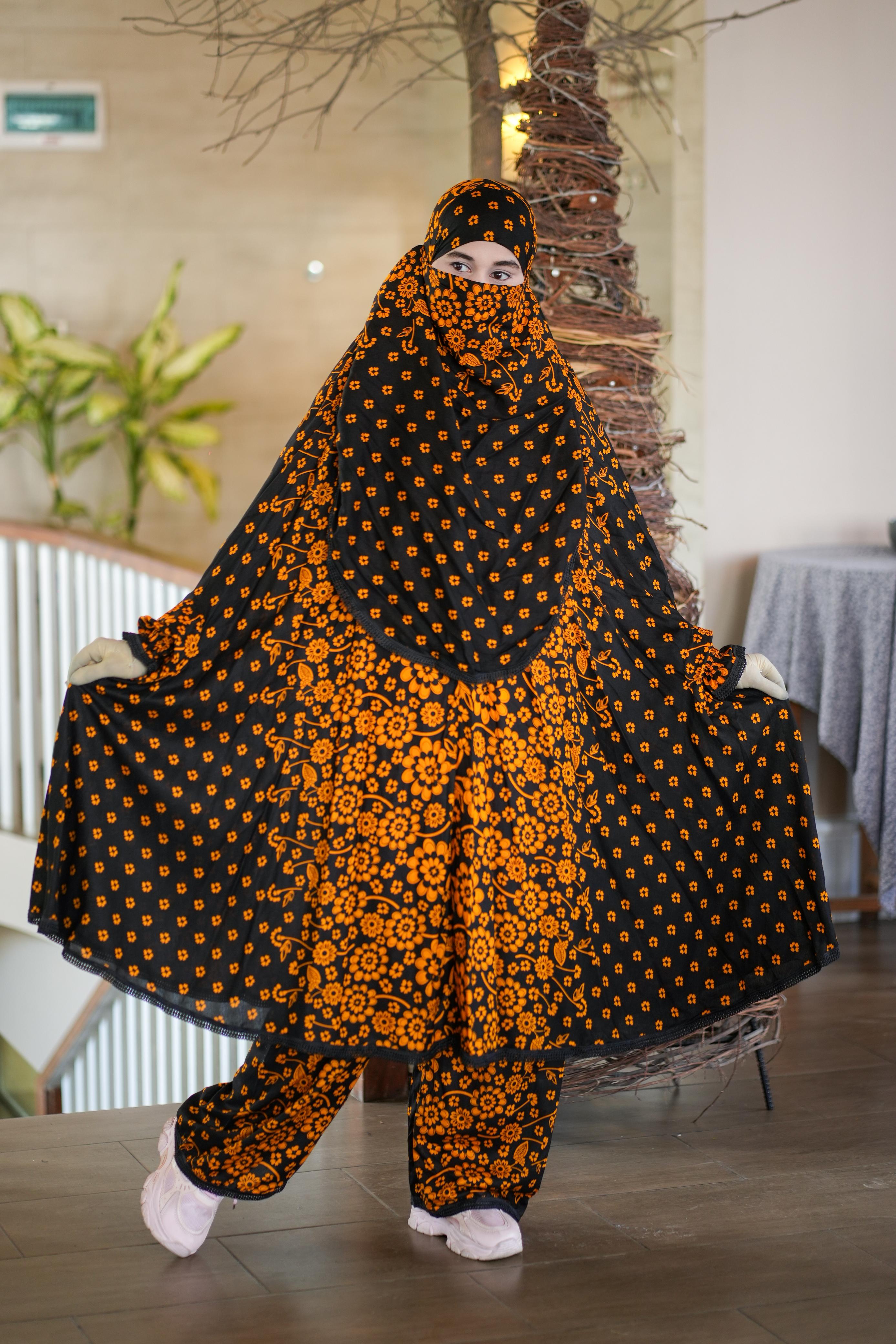 Special Khimar Collection । Black and orange