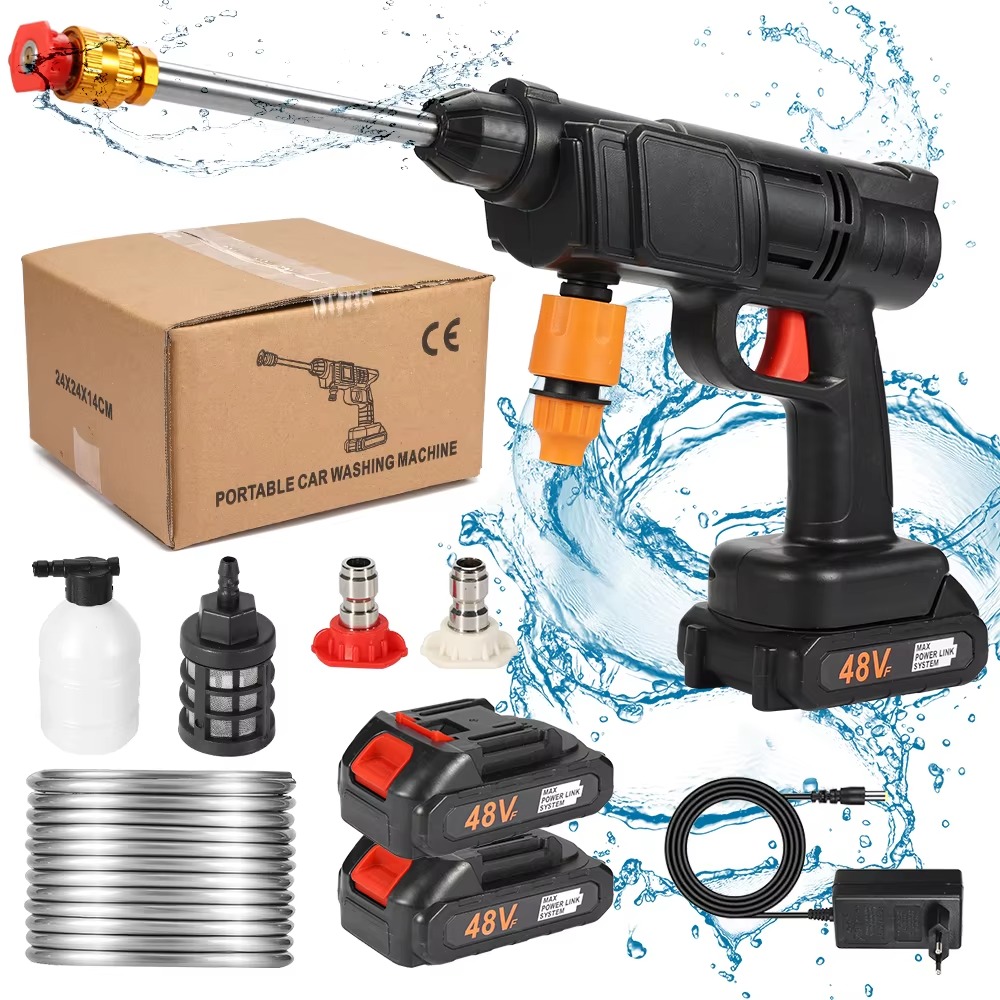 Portable Cordless Car Washer Gun – Wireless Electric High Pressure Water Gun