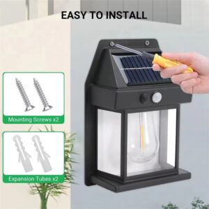 Solar Motion Sensor LED Garden Light – IP65 Waterproof Outdoor Wall Light