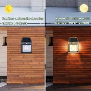 Solar Motion Sensor LED Garden Light – IP65 Waterproof Outdoor Wall Light