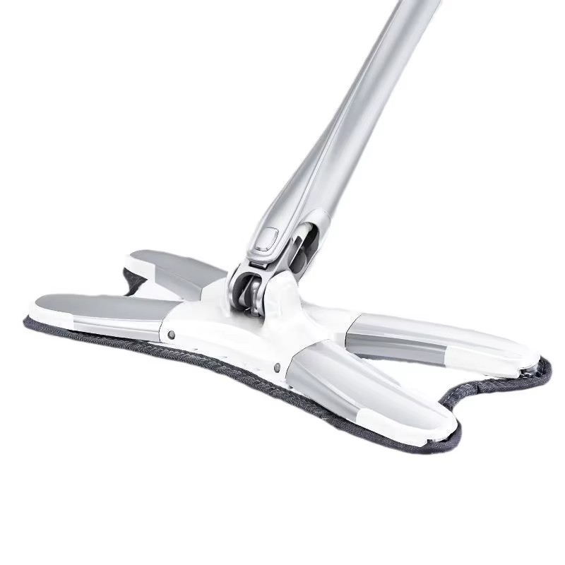 X-Type Microfiber Flat Mop – Extendable Stainless Steel Pole for Dry & Wet Cleaning