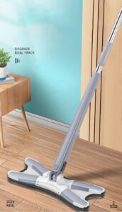 X-Type Microfiber Flat Mop – Extendable Stainless Steel Pole for Dry & Wet Cleaning