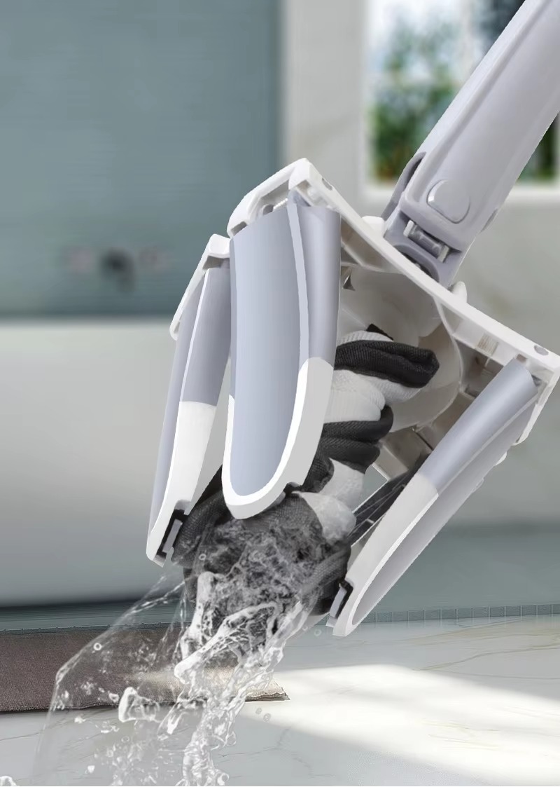 X-Type Microfiber Flat Mop – Extendable Stainless Steel Pole for Dry & Wet Cleaning