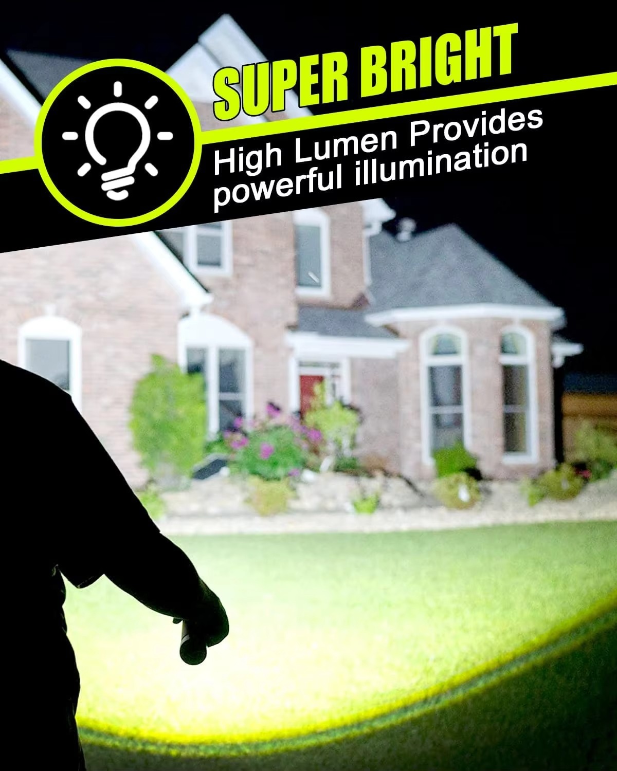 XHP50 LED Torch Light – 100000 Lumens Super Bright Tactical Rechargeable Flashlight