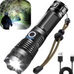 XHP50 LED Torch Light – 100000 Lumens Super Bright Tactical Rechargeable Flashlight
